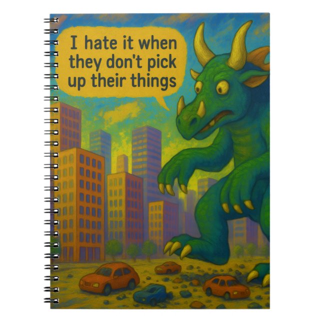 Cuaderno Gracioso arte monstruo de Kaiju pisando cosas Fant (Frente)