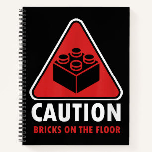 Cuaderno Gracioso Aviso De Precaución Bloquear Ladrillos En