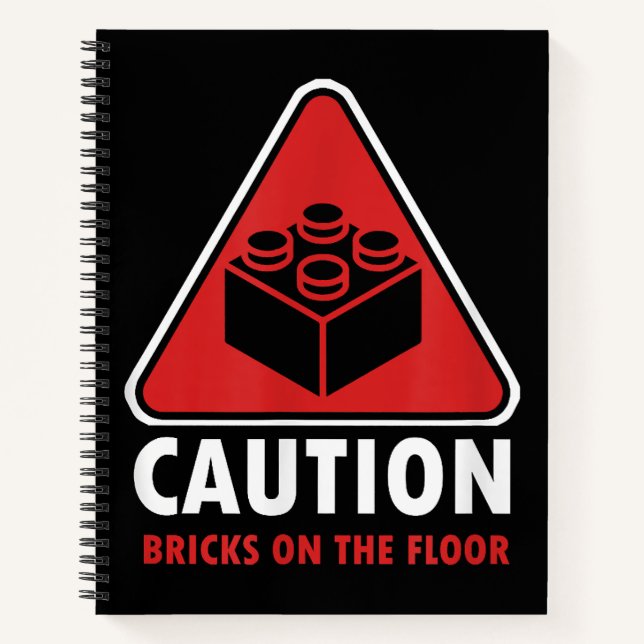 Cuaderno Gracioso Aviso De Precaución Bloquear Ladrillos En (Anverso)