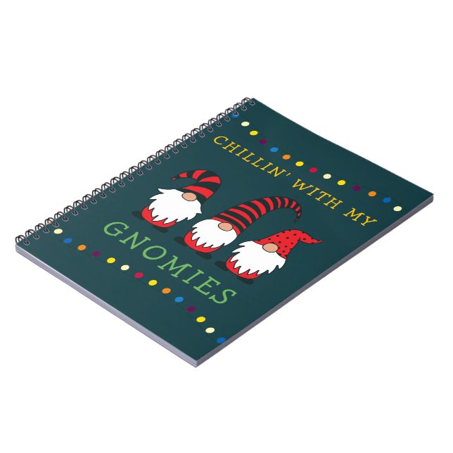 Cuaderno Gracioso Chillin' Con Mis Navidades De Gnomies Pun (Lado Izquierdo)