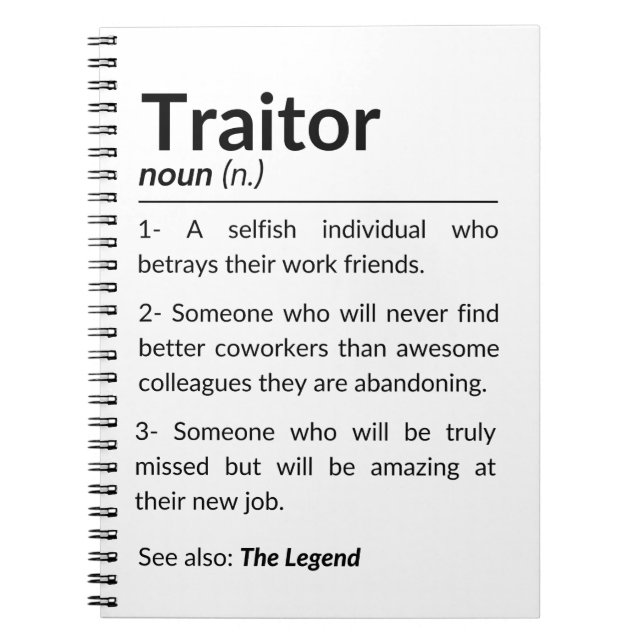 Cuaderno Gracioso compañero de trabajo de despedida, colega (Frente)