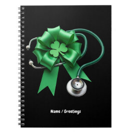 Cuaderno Gracioso día de San Patricio Shamrock y Enfermera 