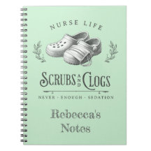 Gracioso dibujo de Scrubs & Clogs enfermera person