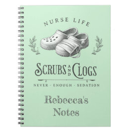 Cuaderno Gracioso dibujo de Scrubs & Clogs enfermera person
