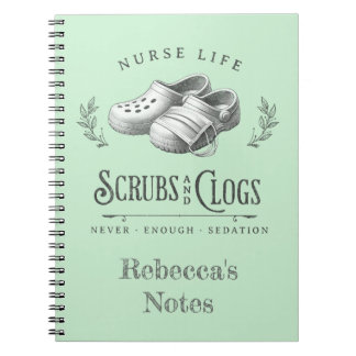 Cuaderno Gracioso dibujo de Scrubs & Clogs enfermera person