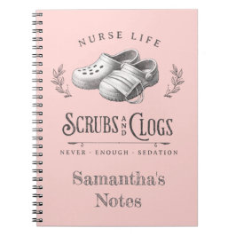Cuaderno Gracioso dibujo de Scrubs & Clogs enfermera person