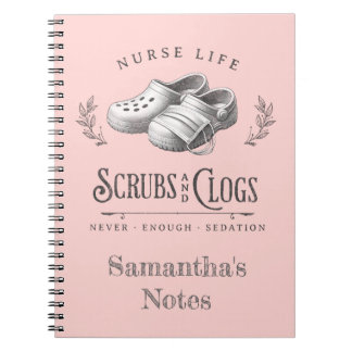 Cuaderno Gracioso dibujo de Scrubs & Clogs enfermera person