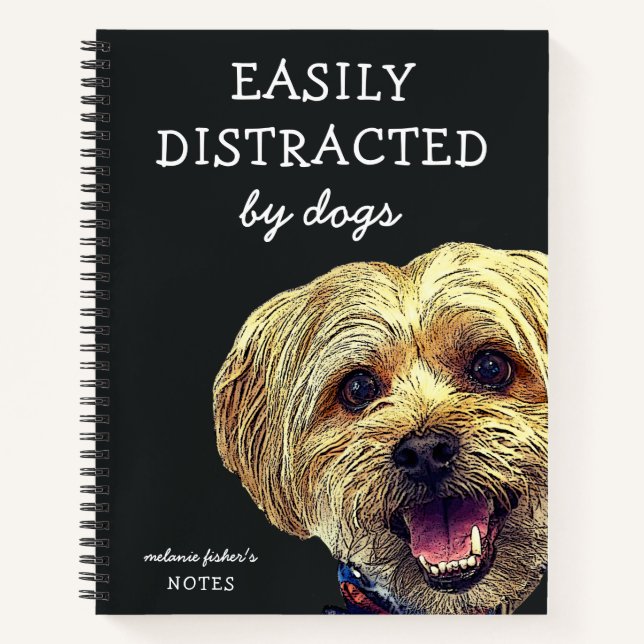 Cuaderno Gracioso distrado fácilmente por perros | Personal (Anverso)