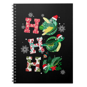 Cuaderno Gracioso Feliz Navidad HO HO Turtle Santa