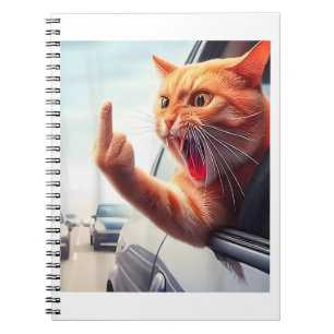 Cuaderno Gracioso Gato Dedo Medio Dedo Gracioso Gato En El