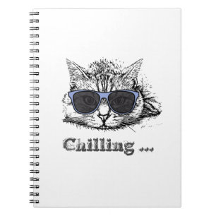 Cuaderno Gracioso Gato Escalofriante Con Gafas De Sol Cuest