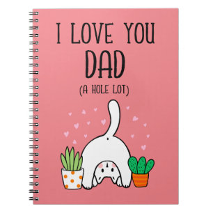 Cuaderno Gracioso Gato Que Te Amo Papá Mucho