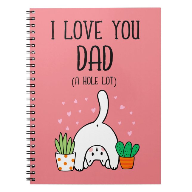 Cuaderno Gracioso Gato Que Te Amo Papá Mucho (Frente)