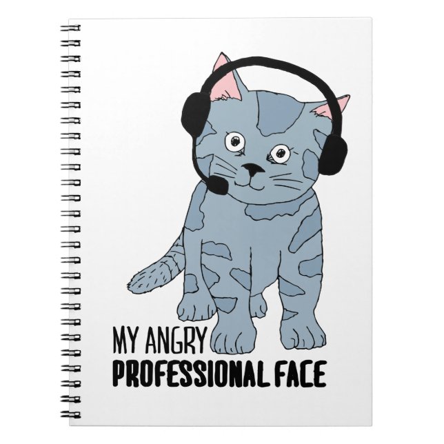 Cuaderno Gracioso Gato Sonriente Profesional Épico Sarcásti (Frente)