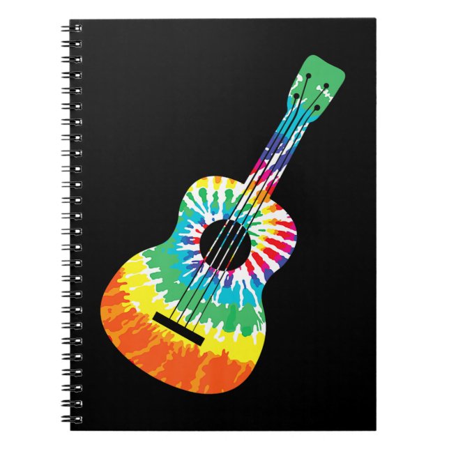 Cuaderno Gracioso Hippie Arco Arcoiris Tye Guitarra Acústic (Frente)