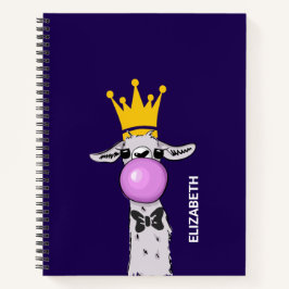 Cuaderno Gracioso Ilustracion de Llama que sopla una burbuj