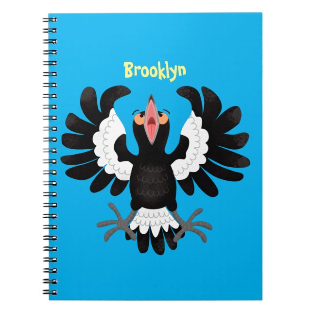Cuaderno Gracioso ilustracion de personalizado magpie austr (Frente)