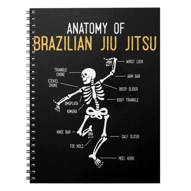 Cuaderno Gracioso Jiu Jitsu luchador Anatomy Humor de entre (Frente)