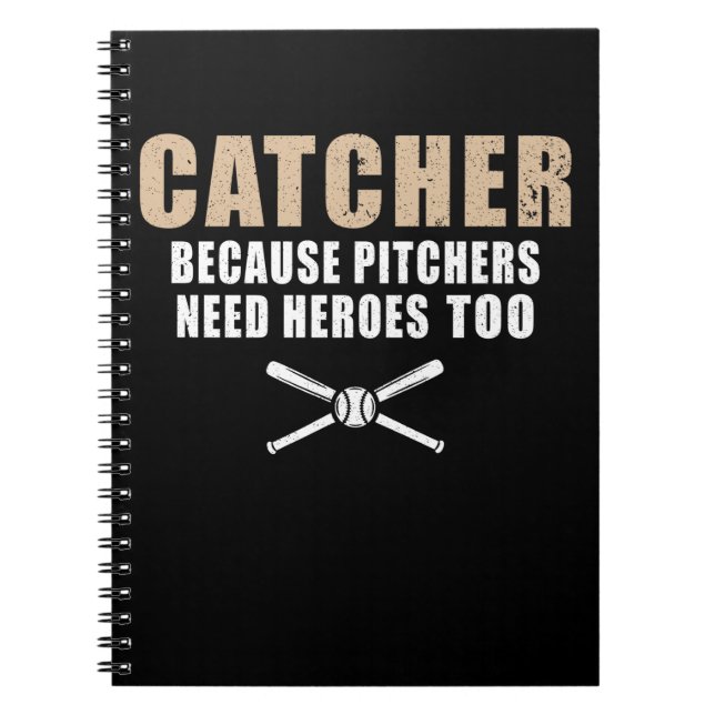 Cuaderno Gracioso jugador de béisbol niños cazador de softb (Frente)