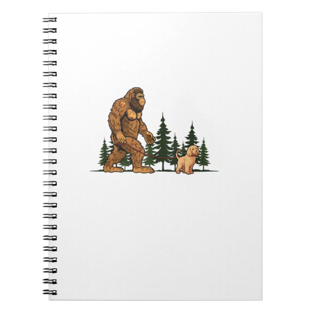 Cuaderno Gracioso Labradoodle Perro pie Caminando Perro Mam (Frente)