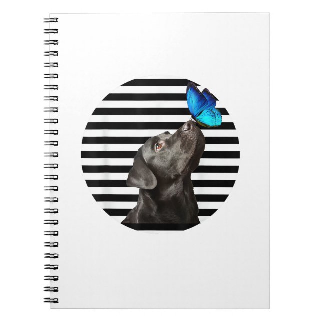 Cuaderno Gracioso Labrador Negro Recuperador Lab Perro Pet  (Frente)