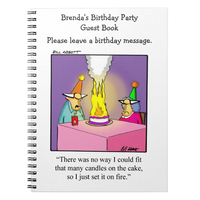 Cuaderno Gracioso libro de invitados para fiestas de cumple (Frente)