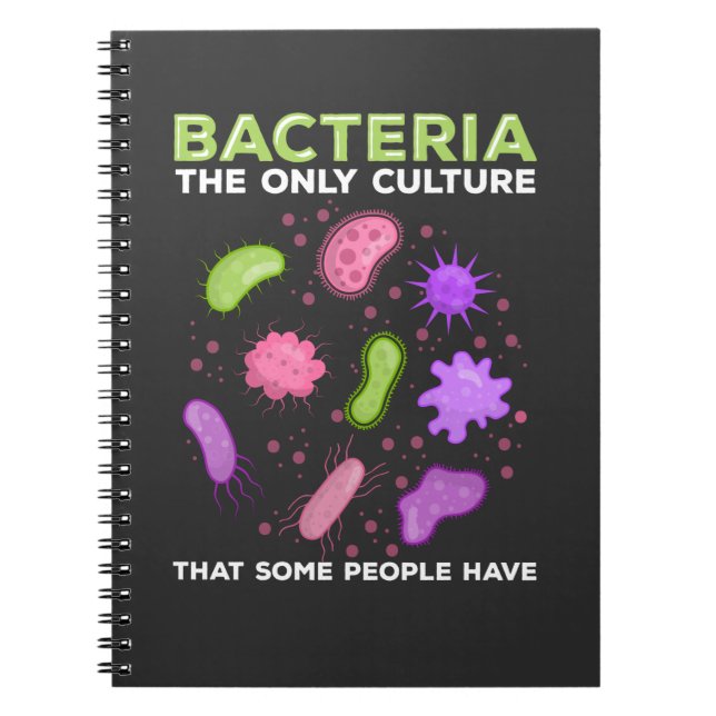 Cuaderno Gracioso Mircobiología Bacteria Cultura Humor (Frente)