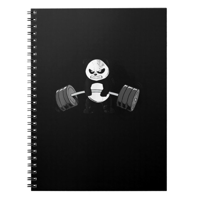 Cuaderno Gracioso Panda Workout Kitten Gym Deadlift Power (Frente)