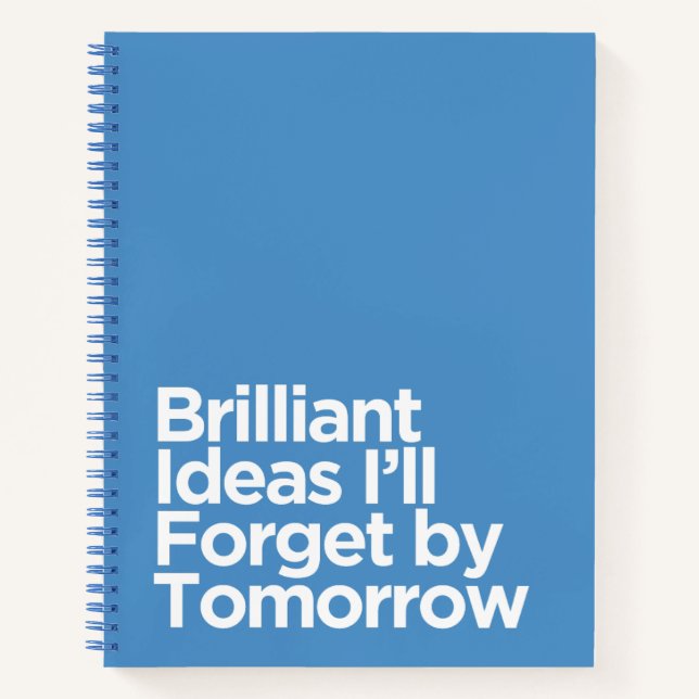 Cuaderno Gracioso para la gente olvidadiza con ideas brilla (Anverso)