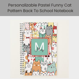 Cuaderno Gracioso Pastel De Gatos De Vuelta A La Escuela No