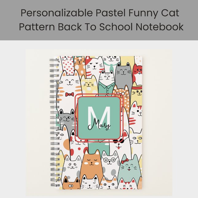 Cuaderno Gracioso Pastel De Gatos De Vuelta A La Escuela No (Subido por el creador)