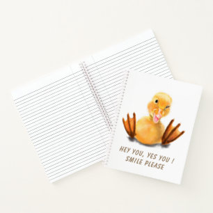 Cuaderno Gracioso pato amarillo juguetón Wink feliz Persona