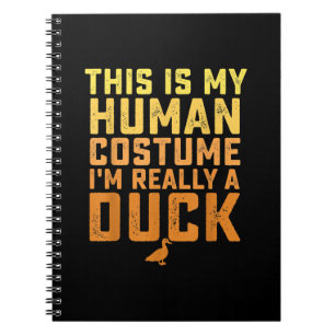 Cuaderno Gracioso Pato Este Es Mi Disfraz Humano Halloween