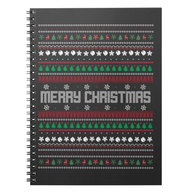 Cuaderno Gracioso patrón de Navidad de Ugly Merry (Frente)