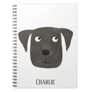 Cuaderno Gracioso perro recuperador de labrador negro perso