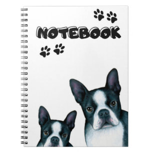 Cuaderno Gracioso Perro Terrier de Boston 128 blanco y negr