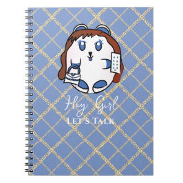 Cuaderno Gracioso Personalizado Animal Oro Blanco Azul para