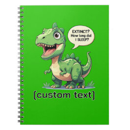 Cuaderno Gracioso Personalizado de Dinosaurios Sleepy Texto