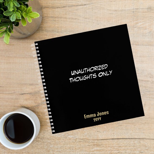Cuaderno Gracioso personalizado negro de ‘Pensamientos no a (Subido por el creador)
