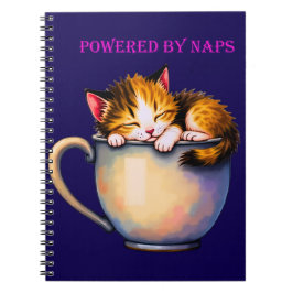 Cuaderno Gracioso plato "impulsado por Naps" Kitten
