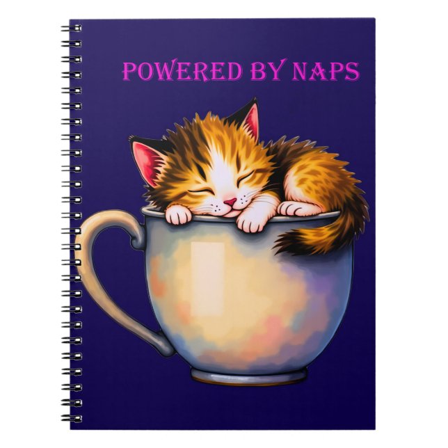 Cuaderno Gracioso plato "impulsado por Naps" Kitten (Frente)