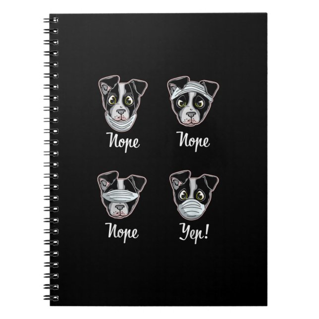 Cuaderno Gracioso regalo de Boston Terrier Máscara Boca Per (Frente)