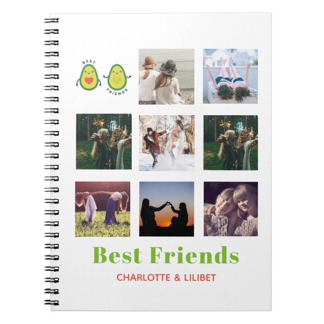 Cuaderno Gracioso regalo de COLLAGE DE FOTOS BFF Personaliz (Frente)