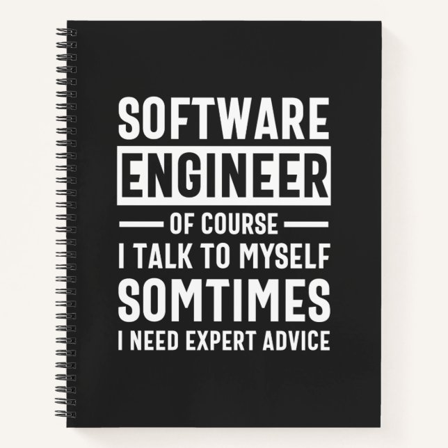 Cuaderno Gracioso regalo de ingeniero de software de progra (Anverso)