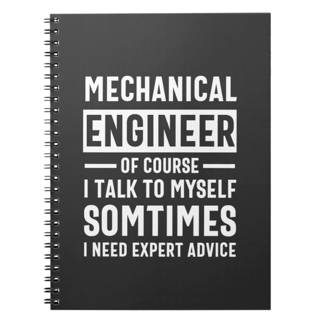 Cuaderno Gracioso regalo de ingeniero mecánico (Frente)