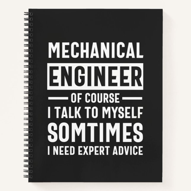 Cuaderno Gracioso regalo de ingeniero mecánico (Anverso)