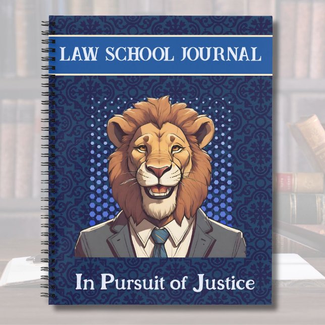 Cuaderno Gracioso regalo de león para la aplicación de la l (Funny Lion Gift for Law Student Lawyer Enforcement)