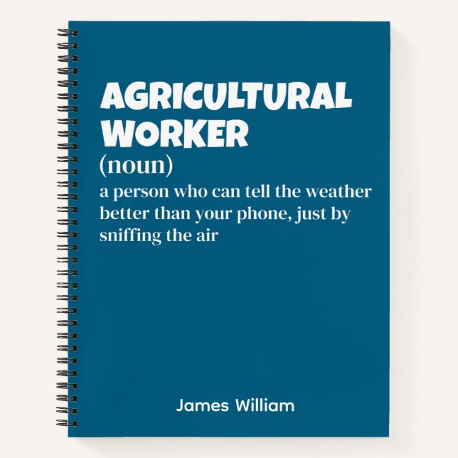 Cuaderno Gracioso regalo de trabajador agrícola (Anverso)