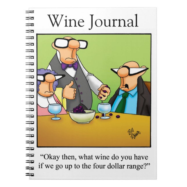 Cuaderno Gracioso regalo de Wine Humor Journal (Frente)
