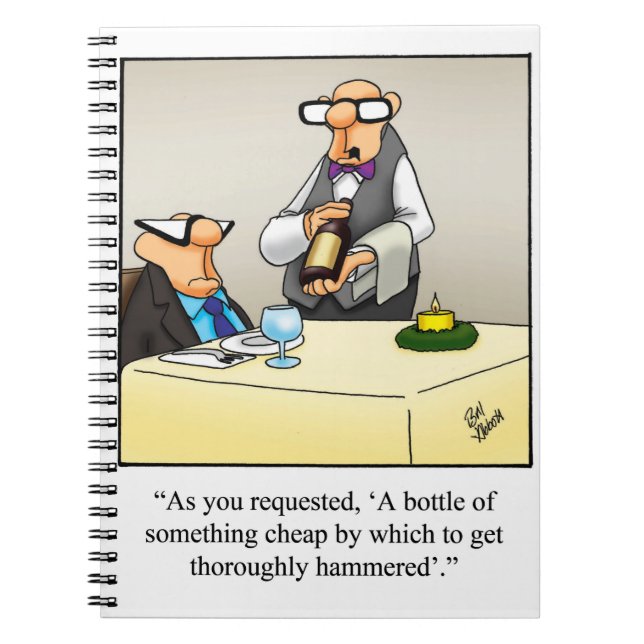 Cuaderno Gracioso regalo de Wine Humor Journal (Frente)